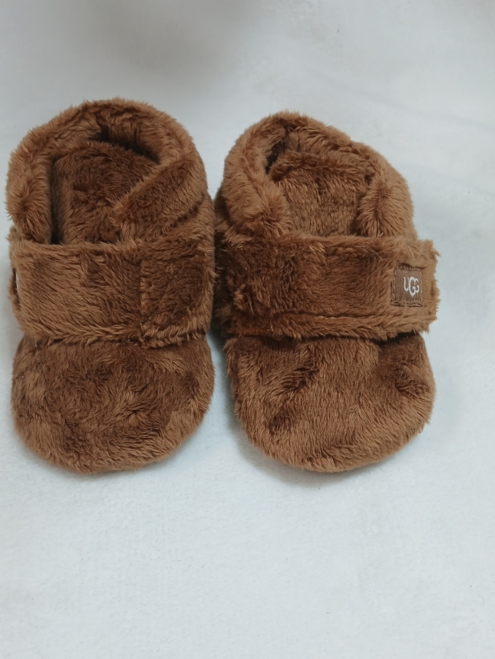 UGG Baby Bixbee Bootie in Chestnut Hook-and-Loop Slippers Sz 02/03